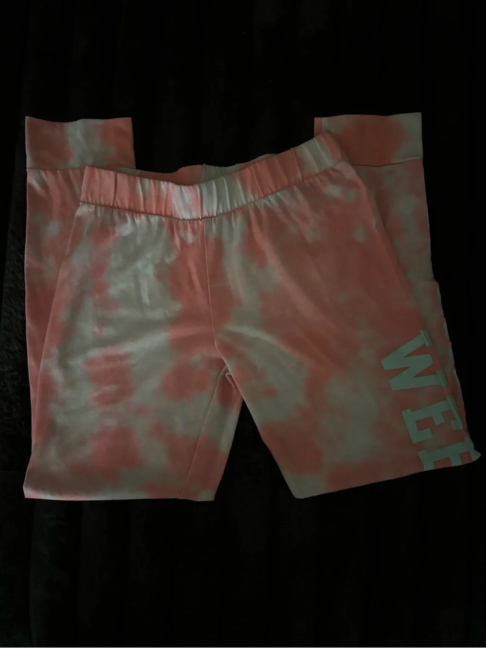 Justice Pink and White Tie-Dye Long Sleeve Pajama Set